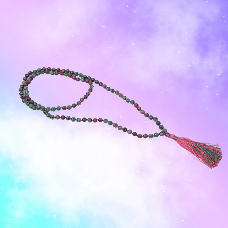 Ruby Zoisite Prayer Necklace 